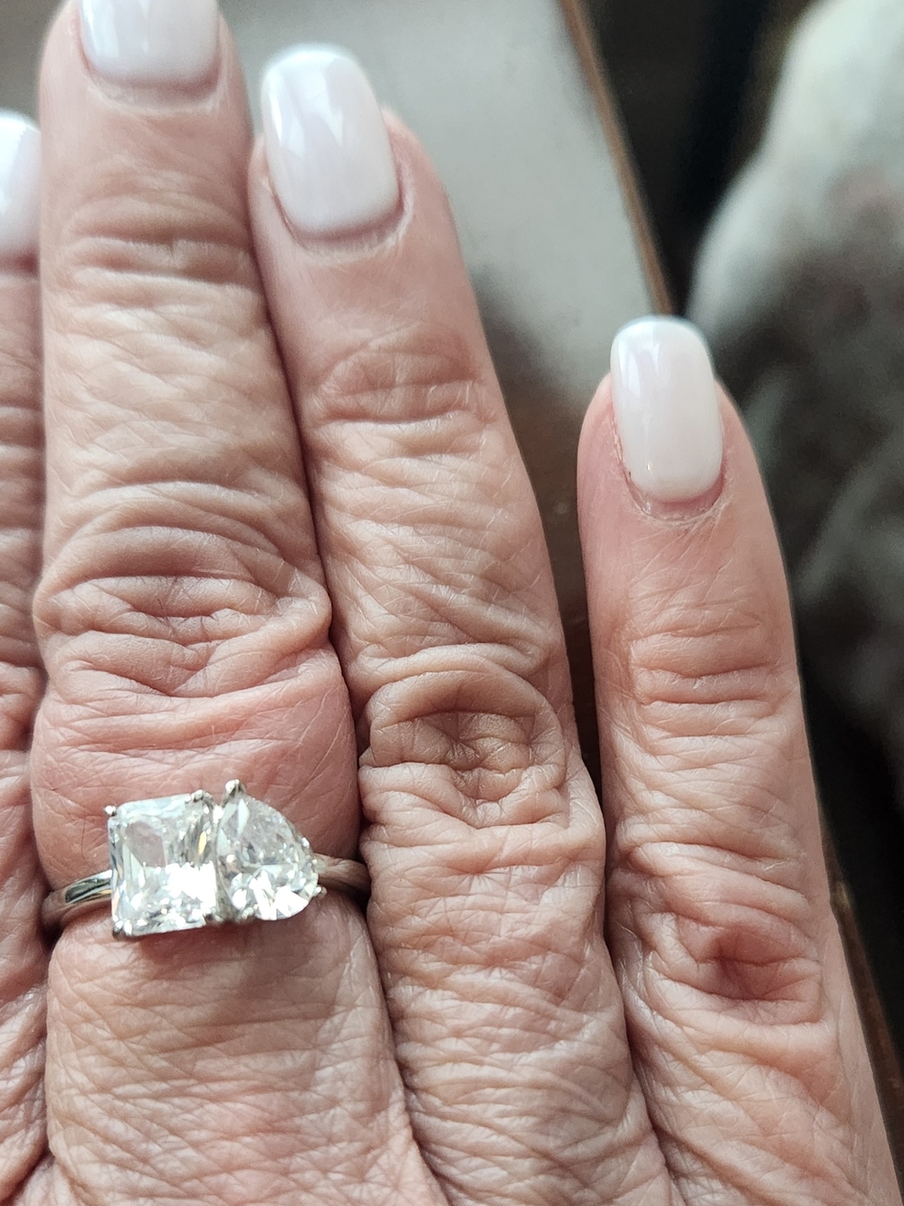 Tocara Sterling Silver Two-Stone Clear Diami Diamond Ring - White